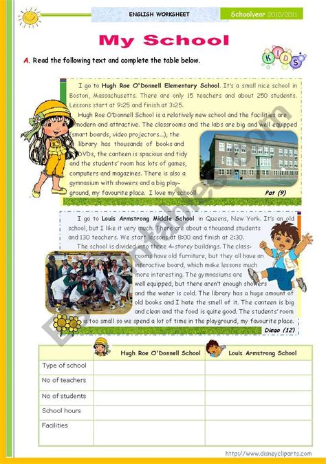 My School Esl Worksheet By Mena22