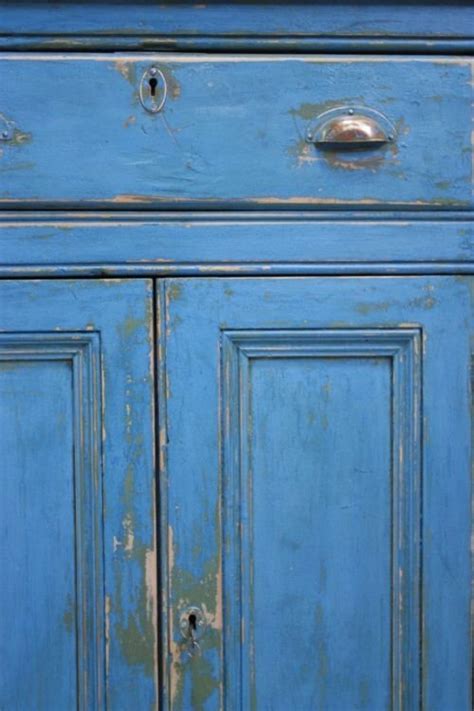 English Antique Victorian Cupboard In Blue Paint 52340