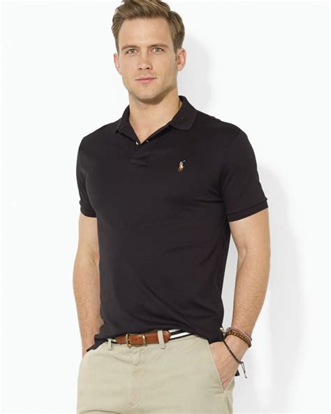 Men's slim fit cotton pique mesh polo shirt. Ralph lauren Polo Pima Soft Touch Classic Polo Shirt ...