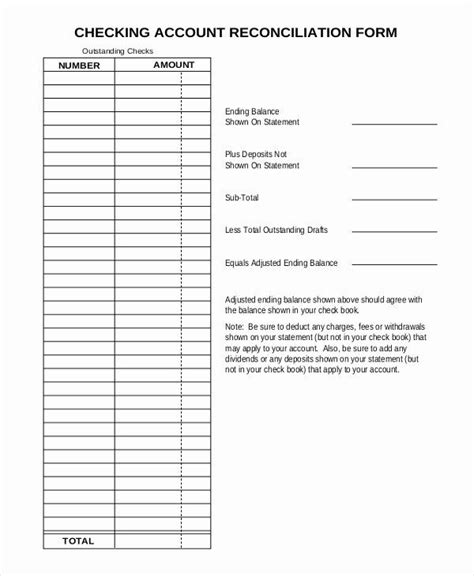 Bank Statement Reconciliation Template