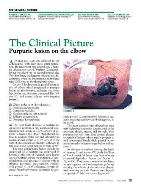 Purpuric Lesion On The Elbow Cleveland Clinic Journal Of Medicine