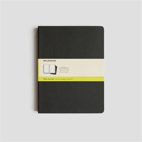 Moleskine Plain Journals Set Of 3 Plain Black Pocket Large