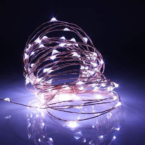 10m 100 Led Solar Powered Starry String Fairy Light Copper Wire