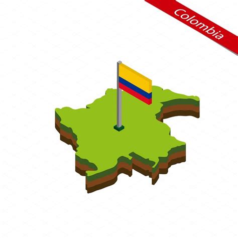 Premium Vector Colombia Isometric Map And Flag Vector Illustration