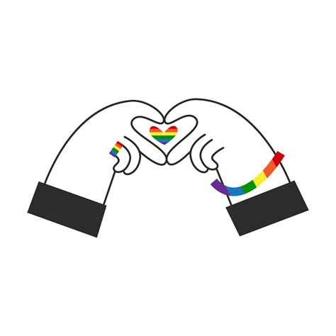 hands make rainbow heart shape gay lgbt flag symbol happy pride valentines day diversity and
