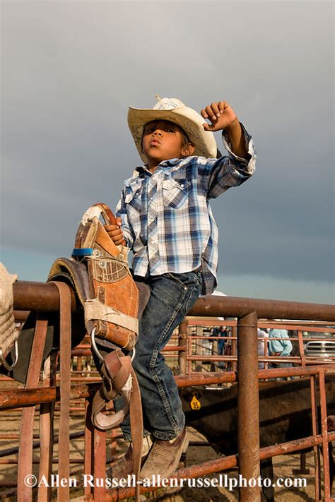 Indian Boy Plays Bareback Rider At Crow Fair Rodeo On Crow Indian