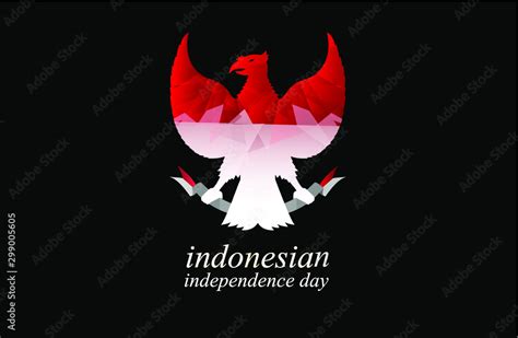 Vector Silhouette Red And White Garuda Pancasila Indonesian Simbol Hut
