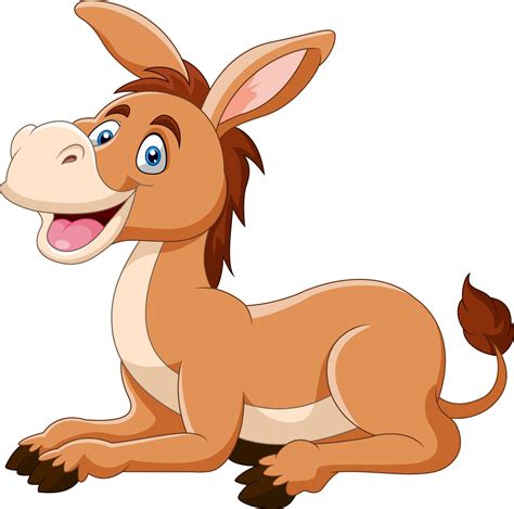 Cute Donkey Cartoon A Sitting 12805571 Vector Art At Vecteezy