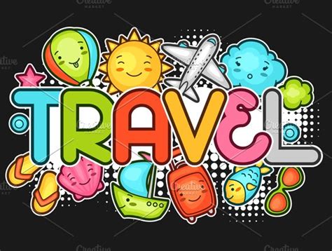 Cute Travel Backgrounds Decorative Illustrations ~ Creative Market