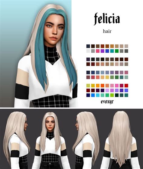 Felicia Hair Evoxyr On Patreon Sims Hair Sims 4 Sims 4 Anime