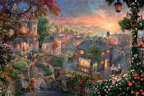 Lady And The Tramp By Thomas Kinkade Art Center Gallery