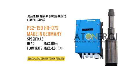 Kincir angin ini diberi nama egra yang merupakan singkatan dari energi gratis.sistem… Pompa air tenaga surya Lorentz PS2-150 HR-07S - YouTube