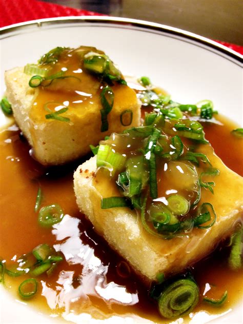 There are many different types of agemono. Agedashidofu (Japanese Deep-Fried Tofu) 揚げ出し豆腐 - BigOven