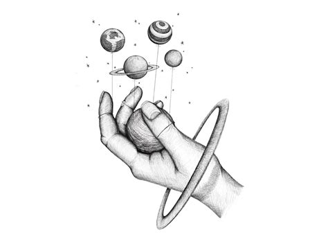 Planets Holding Hand Illustration For Bethany Ekstrand Planet Tattoos Hand Illustration