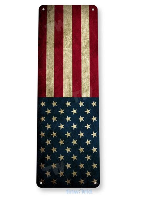 American Flag Sign B750 Tinworld Patriotic Signs