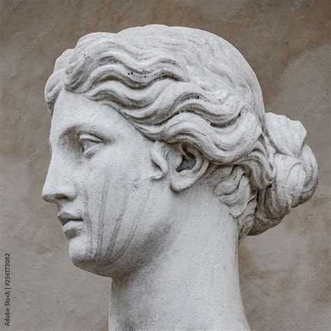 Ancient Statue Of Sensual Italian Renaissance Era Woman With Long Neck And Curly Hairs Potsdam