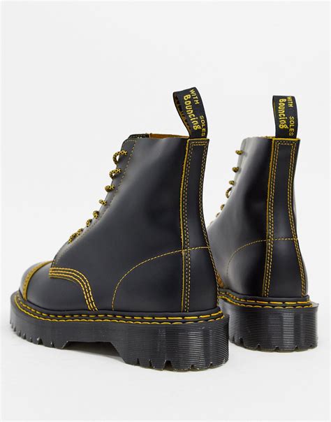 Dr Martens Leather 1460 Pascal Bex Double Stitch Boots In Black For