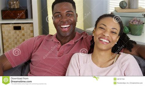 African American Couple Smiling At Camera Stock Photo Image Of