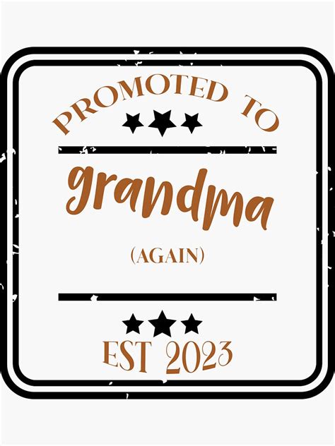 Promoted To Grandma Est Sticker For Sale By Emmypodstore Redbubble