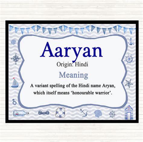 Aaryan Personalised Name Meaning Coaster The Card Zoo