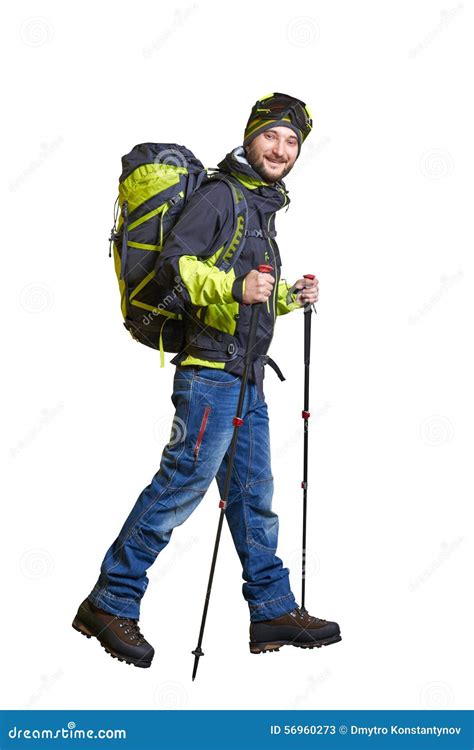 Walking Smiley Hiker Stock Image Image Of Isolated Clothing 56960273