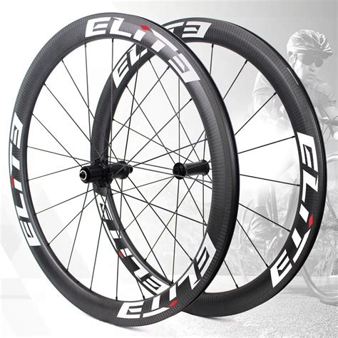 Elite Road Bike Carbon Fiber Wheelset 700c 3k Twill Rim Tubeless Ready