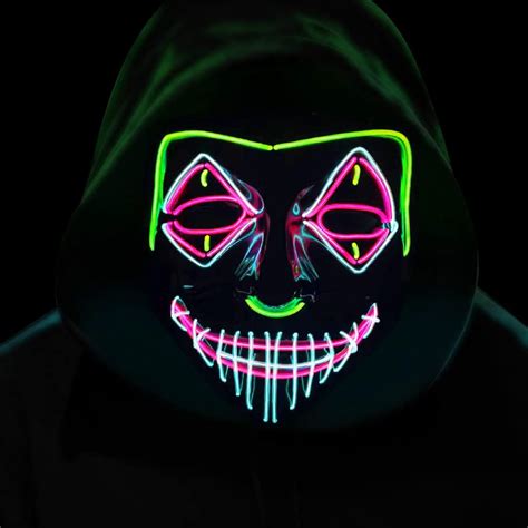 Buy Led Scary Mask Halloween Light Up Mask ，scream Anonymous Mask Purge