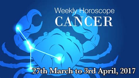 Cancer Horoscope Cancer Weekly Horoscope From 27th March 2017 Youtube