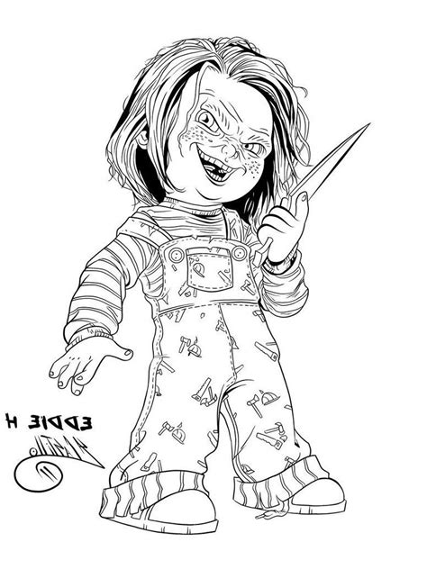 Color in this picture of an annabelle and others with our library of online coloring pages. Chucky Coloring Pages | Skull coloring pages, Halloween ...