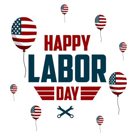 Happy Labor Day Logo Celebration Vector Illustration Usa Happy Labor