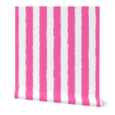 bright pink stripe wallpaper hot pink stripes by lisakling etsy