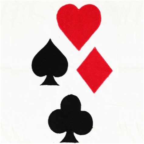 Playing Card Symbols Club Heart Diamond And Spade Machine Embroidery