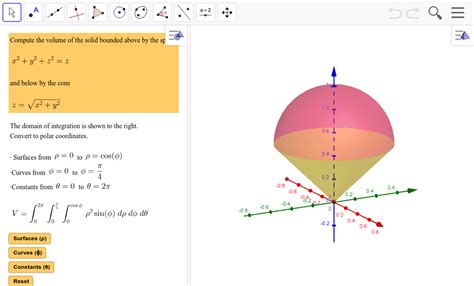Triple Integral Spherical Coordinates Geogebra