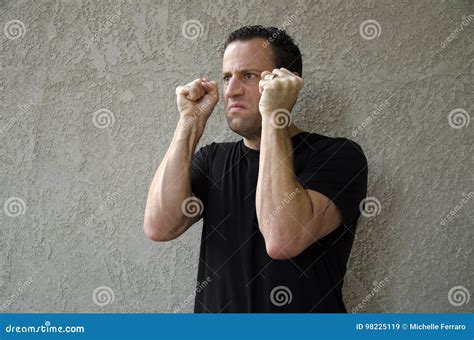 Angry Man With Clenched Fists Stock Image Image Of Rage Upset 98225119
