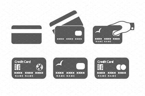 Credit Card Icons Outline Icons ~ Creative Market