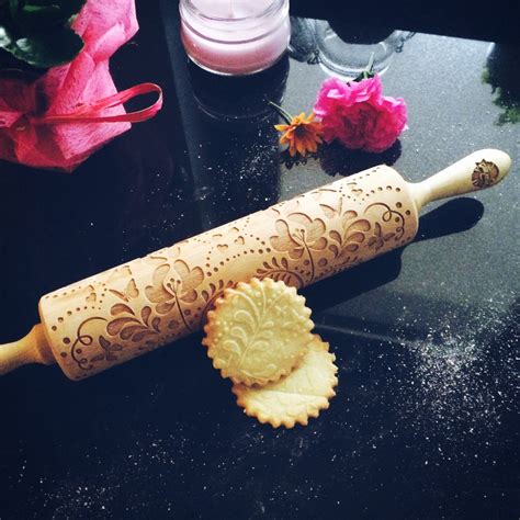 Garden Rolling Pin Embossing Rolling Pin Engraved Rolling Etsy