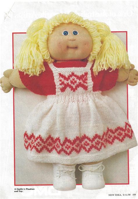 Knitting Pattern Vintage Cabbage Patch Doll Four Outfits 1988 Etsy