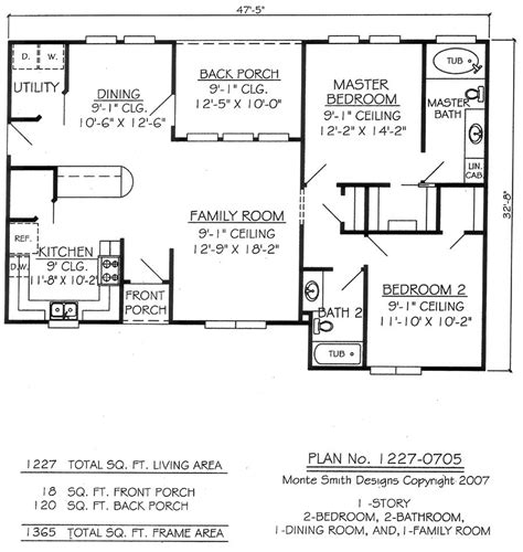 House Plans 2 Bedroom 2 Bath House Plans