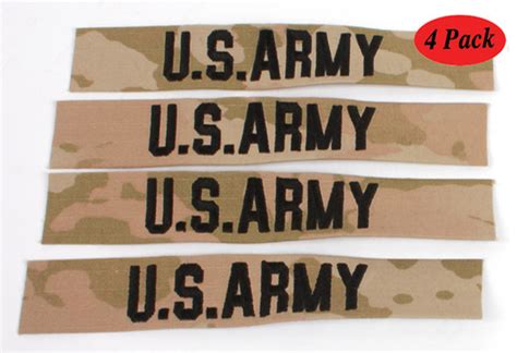 Ocp Us Army Name Tapes With Hook Fastener 4 Pack