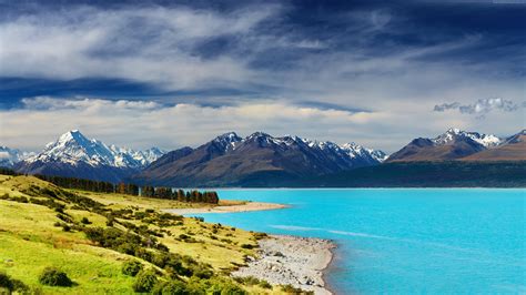 Wallpaper New Zealand River Mountains 5k Travel