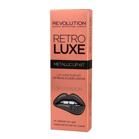 Makeup Revolution London Lippenstift Makeup Revolution Retro Luxe Metallic Lip Kit Liner