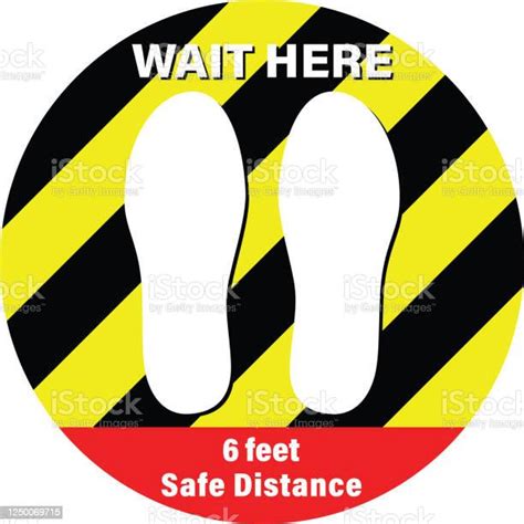 Sticker Social Distance Stop Spreading Coronavirus Stock Illustration