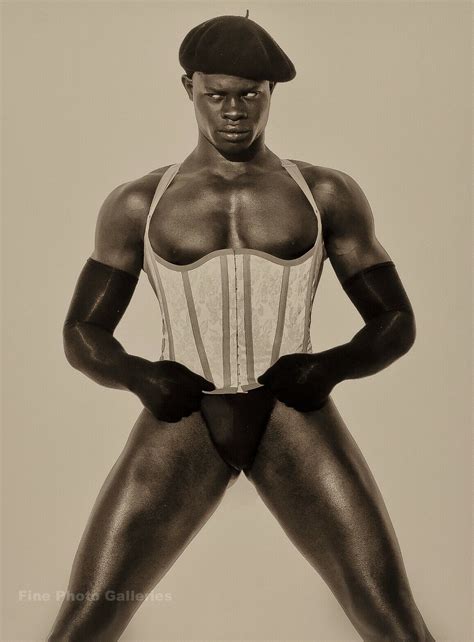 HERB RITTS Black Male DJIMON HOUNSOU Corset Beret Fashion Photo Art X EBay