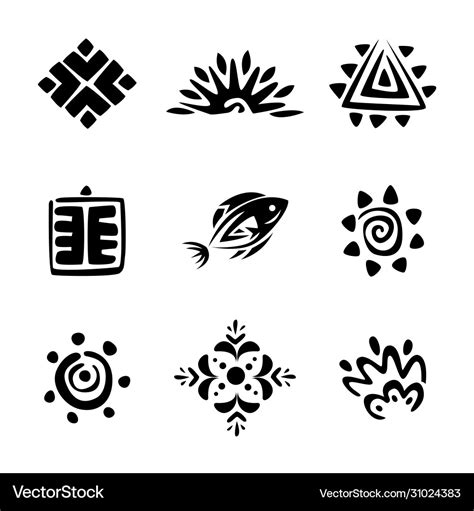 Variety hawaiian tribal symbols Royalty Free Vector Image
