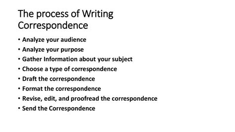 Writing correspondence