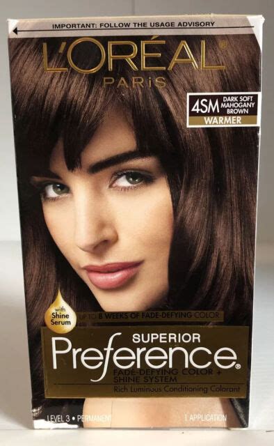 L Oréal Paris Superior Preference Permanent Hair Color sm Dark Soft Mahogany Brown for sale