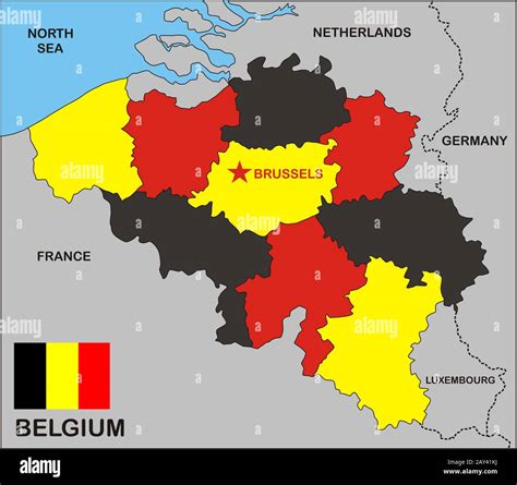 Mapa político de Bélgica Fotografía de stock Alamy