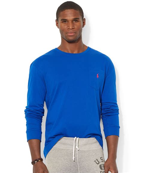 Polo Ralph Lauren Classic Fit Long Sleeved Jersey Pocket Crew Neck T