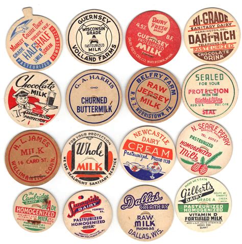 15 Old Early 1940 50s Dairy Milk Bottle Caps Or Tops Old Milk