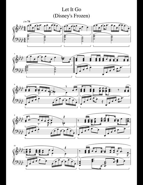 Let It Go Disneys Frozen Sheet Music For Piano Download Free In Pdf